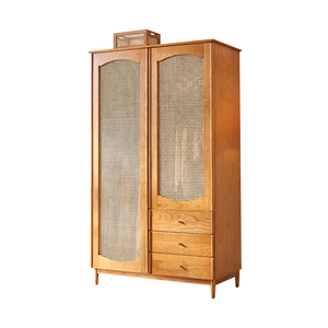 Armoire en rotin moderne minimaliste sur mesure en gros avec 2 portes en osier et <span class=keywords><strong>3</strong></span> tiroirs pour vêtements, chambre à coucher, hôtel, <span class=keywords><strong>Italie</strong></span> - Product Image 5