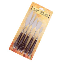 Ensemble de grattoir de peinture à l'huile Ensemble de couteaux de peinture d'artiste pour enfants avec manche en acier inoxydable pour toile d'argile à modeler