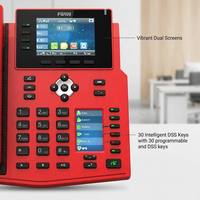 Kırmızı X5U-R Kurumsal IP Telefon Çift Renkli Ekran 16 SIP Hattı 30 DSS Tuşu Dahili BT 4.2 6 Yollu Konferans POE Wi-Fi SIP Telefon