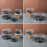 Boîtes à gâteaux transparentes en PET de 3/4/6/7/8/9/10/11/12/14 pouces pour gâteaux au chocolat, mousses, gâteaux ronds/carrés, cheesecakes, emballages alimentaires personnalisables