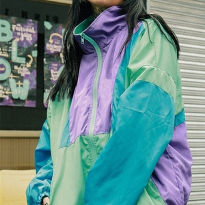 Customizable Outdoor Windproof Water Resistant <b>Zip</b>-<b>up</b> <b>Jacket</b> Retro Colorblock Windbreaker <b>Jacket</b> for Men - Product Image 5