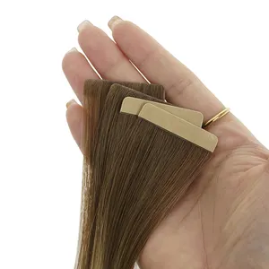 Wholesale Seamless Invisible Virgin Hair Tape In Extensions Human Hair Extensions 18'' 60a# Color