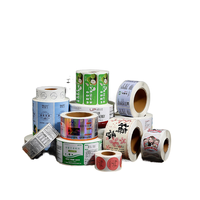 Etiquetas Adhesivas de Vinilo PVC Brillante con Código de Barras Holográfico y Logotipo Personalizado, Etiquetas de Embalaje Desechables Resistentes al Agua, Rollo de Pegatinas Troqueladas