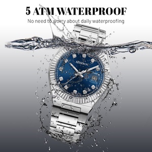 Reloj Mecánico Automático de Lujo con Logotipo Personalizado para Hombre, Reloj Automático Impermeable con Movimiento Miyota y Diamantes, Correa de Cuero de 22 mm - Product Image 5