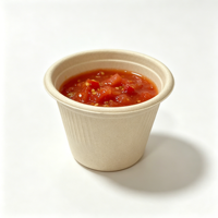 Boîtes personnalisables jetables en bagasse recyclée non blanchie pour sauces, repas rapides, gobelets recyclables et sûrs de qualité alimentaire