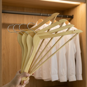 Solid Wood Clothing Organizer Single Tier Minimalist Design Durable Hook Type Space Saving for Wardrobe Closet Kitchen Use - Product Image 1