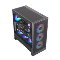 Boîtier PC Gaming Full Tower JNP Vérifié avec Fenêtre Latérale, Ports USB Frontaux EATX, Verre Trempé, Ventilateurs ARGB, Grille en Acier, Moule Exclusif
