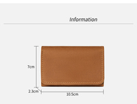 Dompet kancing kecil kulit asli Retro dompet koin tempat kartu bisnis pendek dompet untuk pria