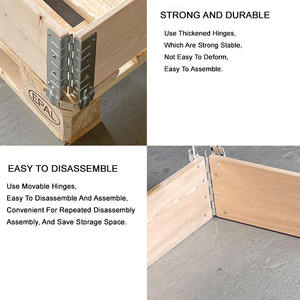 Boîte de jardinière en <span class=keywords><strong>bois</strong></span> revêtue de poudre empilable 120*80*20CM avec bordure de cadre froid - Product Image 3