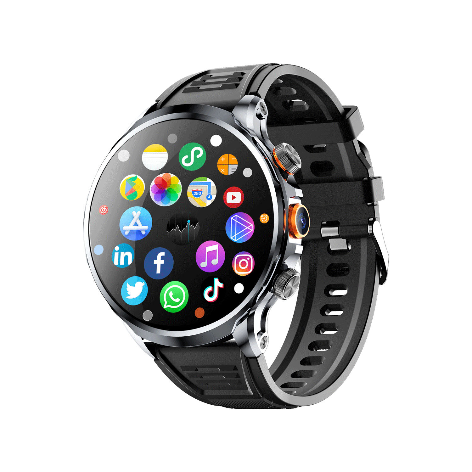 4g Sim Card Stainless Steel Smartwatch For Android 2024 Jam Tangan