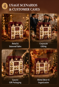 Christmas <b>Gift</b> House <b>Box</b> with Multi Compartments Festive Window Design Custom Packaging for Holiday <b>Gifts</b> and Corporate <b>Presents</b> - Product Image 4