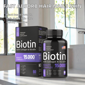 Envío Rápido, Píldoras de Biotina, Queratina y Colágeno, Cápsulas de Biotina para Cabello, Piel y Uñas, Vitaminas, Suplemento de Biotina - Product Image 2