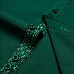 Nuova Camicia da <span class=keywords><strong>Uomo</strong></span> <span class=keywords><strong>Verde</strong></span> Mare con Inserti in Seta, Maniche Lunghe, Formale da Ufficio, Vestibilità Slim, Camicie Sociali, Abbigliamento Maschile - Product Image 5