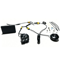 Faro LED Cuádruple TRONTECH de 24W con Bocina, Kit con Batería, Universal para Bicicleta Eléctrica y Motocicleta Todoterreno con Caja de Batería Externa