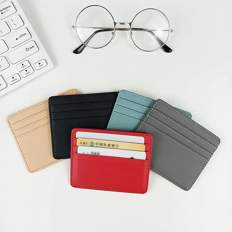 1Pc Pu Leather ID Card Holder Candy Color Bank Credit Multi Slot Slim Wallet Women Men Business Card Cover Case