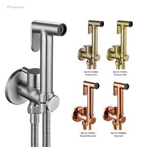 PINEBAY Limited Offer Stainless Steel Shattaf WC Cleaning Angle Valve Douche Spray Toilet <strong>Bidet</strong> <strong>Sprayer</strong> for Hygiene Shower - Product Image 1