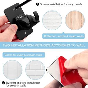 Self Adhesive <b>Curtain</b> Rod Bracket Plastic <b>Curtain</b> Rod Holders <b>Curtain</b> Rod Brackets Hooks for Bathroom Bedroom Livingroom - Product Image 5