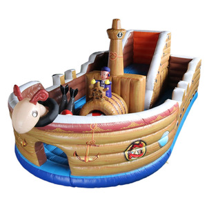 Château <span class=keywords><strong>gonflable</strong></span> <span class=keywords><strong>Structure</strong></span> de jeu pour enfants en plein air et en intérieur avec toboggan Trampoline Bateau pirate Matériel PVC Vente directe d'usine - Product Image 4