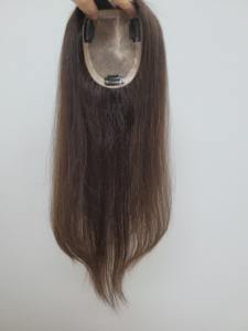 Perruque à clipser en cheveux humains lisses de 16 pouces, noir naturel, brun, WIGTS, design luxueux, finition brillante, livraison rapide - Product Image 5