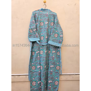 Kimono acolchado 100% algodón para mujer, largo, estampado a mano, suave, informal, para verano y primavera. - Product Image 6