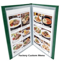 Couverture de menu personnalisée en similicuir avec logo imprimé, pages intérieures amovibles, pour restaurant, hôtel, bar, présentation de recettes
