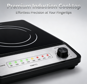 Table de cuisson à <span class=keywords><strong>induction</strong></span> 1400W avec commande par bouton, indicateur de température LED et verrouillage enfant, plaque vitrocéramique 250mm pour la cuisson quotidienne à domicile - Product Image 6