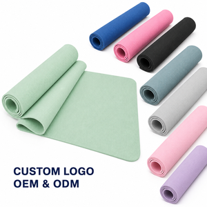 Tapis de yoga TPE large personnalisé avec logo, 183x61cm, 6mm, rectangulaire, imperméable, bicolore, pour Pilates, fabricant en gros - Product Image 1