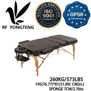 Table de <span class=keywords><strong>massage</strong></span> pliable moderne en cuir synthétique à trois sections avec dossier et hauteur réglables pour salon de beauté et <span class=keywords><strong>massage</strong></span> (OEM) - Product Image 1