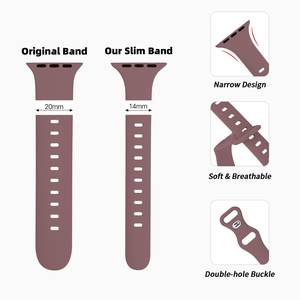 Correas Delgadas de Silicona de 42mm 41mm 40mm para <span class=keywords><strong>Apple</strong></span> <span class=keywords><strong>Watch</strong></span> Series 11 10 9 8 7 6 Iwatch <span class=keywords><strong>SE</strong></span> 3 2, Correa de Reloj de Goma Suave para Mujer - Product Image 5