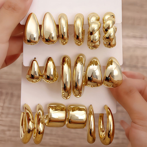 Juego de Pendientes de Moda Estilo Europeo, Geometría Metálica, Pendientes de Espiral, para Joyería, Venta al por Mayor - Product Image 3