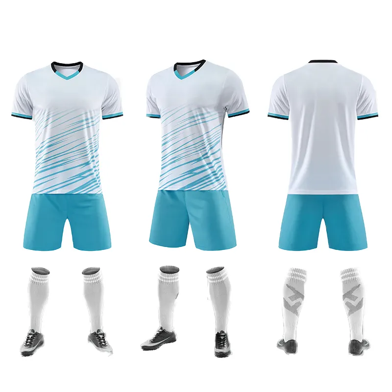 Kaus sepak bola sublimasi kustom pakaian sepak bola untuk anak-anak model desain jersey tim sepak bola