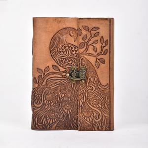 Buy TC Peacock <b>Diary</b> with Vintage Style Embossed <b>Leather</b> Made Hand Crafted TC Peacock <b>Diary</b> For Sale By Exporters - Product Image 3