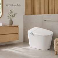 Toilette intelligente avec siège chauffant, chasse d'eau automatique, capteur de couvercle et télécommande