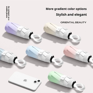 Gradient Five-fold 8-rib Capsule Sun Protection Black Coating Folding Sun Rain Advertising <b>Umbrella</b> - Product Image 1