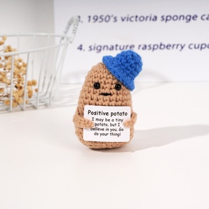 Tay dệt kim Crochet khoai tây búp bê độc đáo tích cực trang trí nội thất quà tặng với mũ đa dạng & thông điệp nâng cao may & dệt đồ chơi - Product Image 6