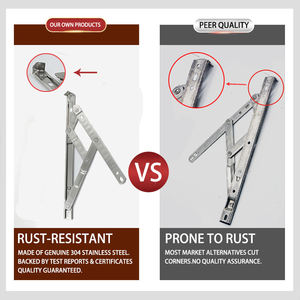 Оконный фрикционный стержень из нержавеющей стали 19 мм круглый паз 4 стержня 304SS створчатый навес - Product Image 3