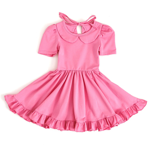 Preorder colorato cotone tinta unita bambine volant vestito <span class=keywords><strong>da</strong></span> <span class=keywords><strong>principessa</strong></span> Ruffles per ragazze nuovo Design Boutique vestiti per bambini - Product Image 5