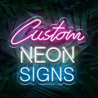 Enseigne néon personnalisée LED, logo et nom sur mesure, vente en gros, directement de l'usine, OEM ODM, décoration professionnelle