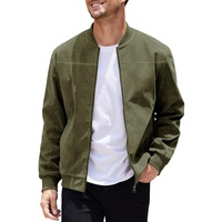 Nouvelle veste bomber style punk automne pour homme, style européen et américain, coupe slim, en daim, zippée, col montant, grande taille, décontractée