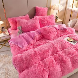 Parure de Lit Luxe en Velours de Vison Effet <span class=keywords><strong>Nuage</strong></span>, 4 Pièces, Ultra Douce, Épaisse et Chaude, Housse de <span class=keywords><strong>Couette</strong></span> en Peluche pour Chambre Moderne - Product Image 2
