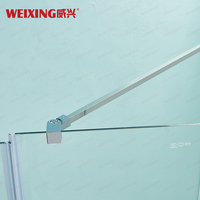 Salle de bain de haute qualité Rectangle Pivot Porte de douche en aluminium sans cadre en verre trempé Salle de douche