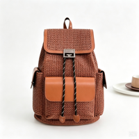 Sac à bandoulière double en PVC à motif tissé, fermeture éclair, étanche, décontracté, élégant, sacoche d'ordinateur pour voyages été/hiver