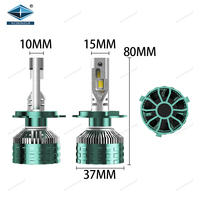 Ampoule de phare LED HB3 et HB4 super lumineuse en aluminium extrudé modèles neufs H1 H4 H7 H11 9005 9006 6500K