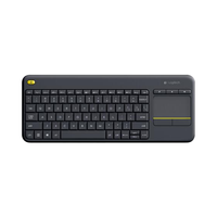 Logitech K400 Plus 2.4G Keyboard tanpa kabel, Laptop, PC, Gamer asli ergonomis, Touchpad, penerima Mini, TV komputer