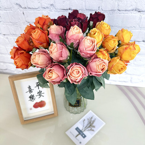 ดอกไม้ประดิษฐ์ Meiyu Craft ช่อกุหลาบ 8 ดอก ผ้าไหมสีชมพู สำหรับตกแต่งงานแต่งงาน ช่อดอกไม้ถือมือ - Product Image 3