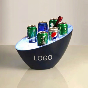 Gran oferta, logotipo personalizado, club nocturno, Bar, fiesta, forma redonda ovalada, botella de cerveza, champán, latas de barril, cubo de hielo LED para bebidas - Product Image 1