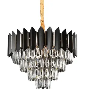 Lamp modern crystal chandeliers pendant lamp dining room luxury black gold led light