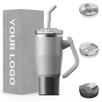 Haers 2026 – Gobelet isotherme en acier inoxydable à double paroi de 32oz/40oz avec poignée réglable pour boissons chaudes ou froides – Vente en gros à succès