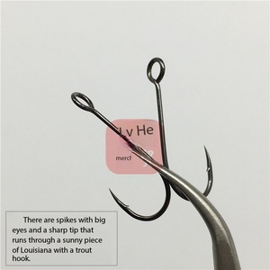 Hameçons de pêche japonais originaux à grande tête S-59, à ardillon, à longue tige, en acier à haute teneur en carbone, pour leurres - Product Image 4