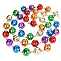 Guirlande de Noël en plastique perlée, grande boule de carnaval, vente en gros d'usine, collier pour fête de Mardi Gras à la Nouvelle-Orléans